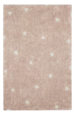 Lorena Canals Mini Polka Dot Washable Cotton Blend Rug in Rose Natural