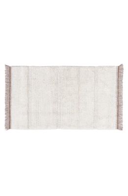 Lorena Canals Steppe Woolable Washable Wool Rug in Sheep White