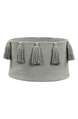 Lorena Canals Tassel Basket in Light Grey