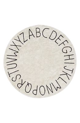 Lorena Canals Washable ABC Round Rug in Black