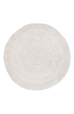 Lorena Canals Woolable Arctic Circle Round Washable Wool Rug in Sheep White