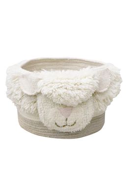 Lorena Canals Woolable Pink Nose Sheep Basket in Sheep White