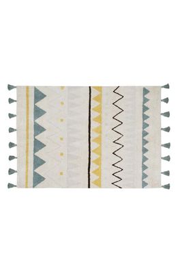 Lorena Canals Zigzag Stripe Washable Rug in Vintage Blue