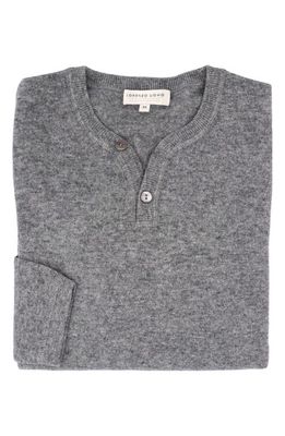 Lorenzo Uomo Men's Wool & Cashmere Henley Sweater in Light Grey 