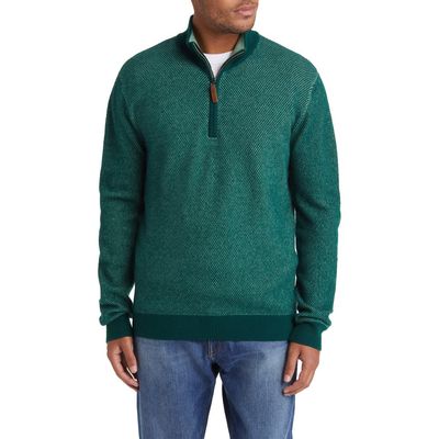 Lorenzo Uomo Merino Wool & Cashmere Bird's Eye Sweater in Sage 