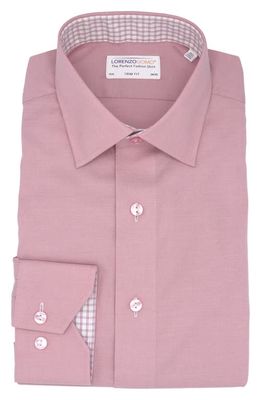 Lorenzo Uomo Trim Fit Solid Stretch Cotton Dress Shirt in Rose 