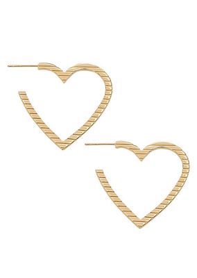 Loretta 14K-Gold-Plated Heart Hoop Earrings
