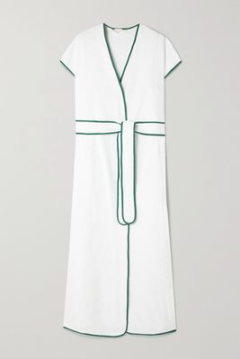 Loretta Caponi - Rossella Embroidered Cotton-terry Robe - White