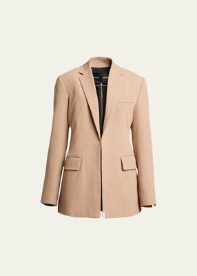 Lori Back Zip Wool Blazer