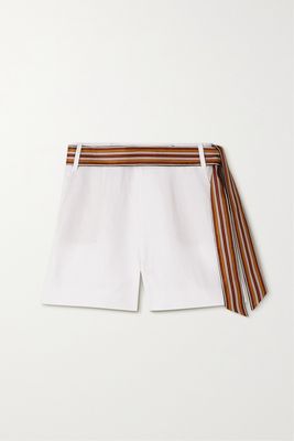 Loro Piana - Antigua Belted Linen Shorts - White