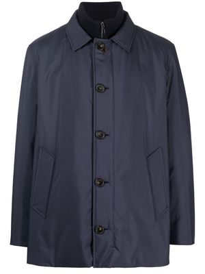 Loro Piana button-up funnel neck jacket - Blue