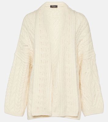 Loro Piana Cable-knit cashmere and mohair cardigan