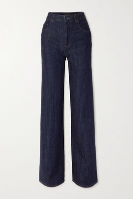 Loro Piana - Cashmere-blend Denim High-rise Straight-leg Jeans - Blue