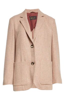 LORO PIANA Cashmere Tweed Blazer in Strawberry Frost/purple/honey
