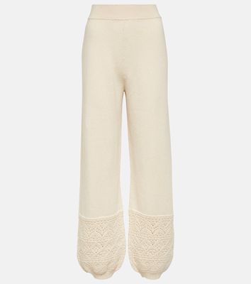 Loro Piana Crochet-detail cashmere pants