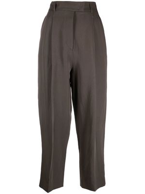 Loro Piana cropped high-waisted trousers - Grey