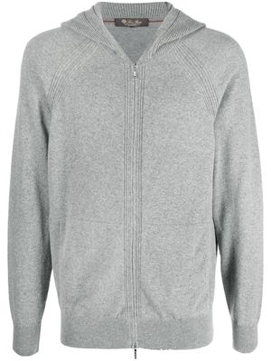 Loro Piana hooded zip-up cashmere cardigan - Grey