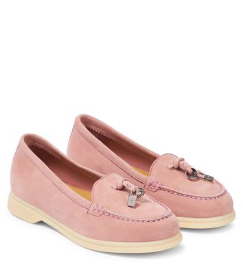 Loro Piana Kids Summer Charms suede loafers