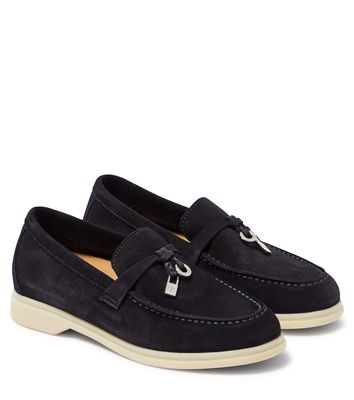 Loro Piana Kids Summer Charms Walk suede loafers