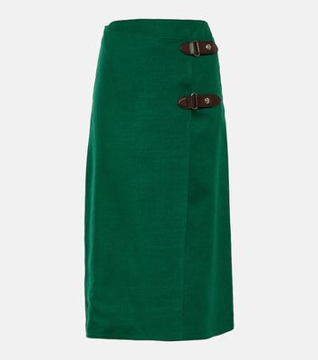 Loro Piana Linen and wool midi skirt