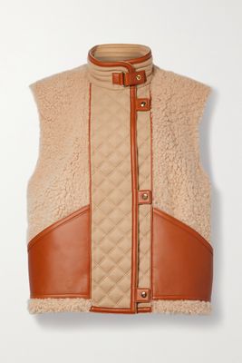 Loro Piana - Maikel Quilted Cashmere And Leather-trimmed Shearling Vest - Brown