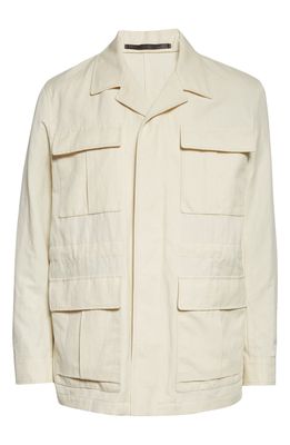 LORO PIANA Men's Mojave Cotton & Linen Safari Jacket in Butter Cream