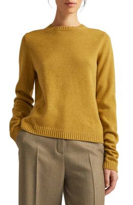 LORO PIANA Parksville Crewneck Baby Cashmere Sweater in 2658 Goldenrod Mel