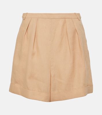 Loro Piana Pleated linen shorts