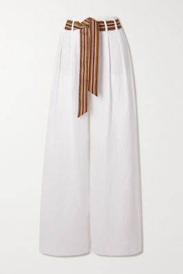 Loro Piana - Pleated Linen Wide-leg Pants - White