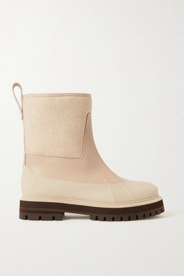 Loro Piana - Regent Cashmere And Leather Ankle Boots - Neutrals