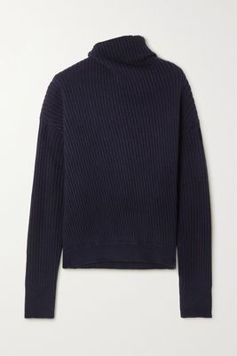 Loro Piana - Ribbed Cashmere Turtleneck Sweater - Blue