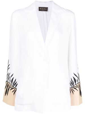 LORO PIANA silk-linen botanical jacket - White