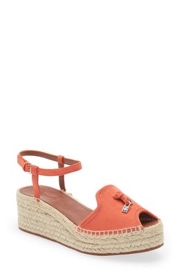 LORO PIANA Spritely Charms Open Toe Espadrille Sandal in Red Fish