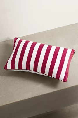Loro Piana - Striped Cotton-terry And Linen Beach Pillow - Red