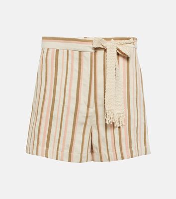 Loro Piana Striped linen and cotton blend shorts