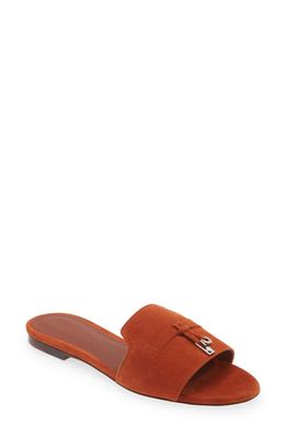 Loro Piana Summer Charms Slide Sandal in P07C Red Clay Powder