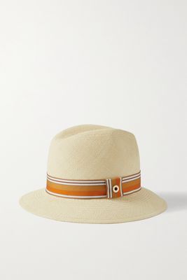 Loro Piana - The Suitcase Stripe Ingrid Grosgrain-trimmed Toquilla Straw Panama Hat - Cream