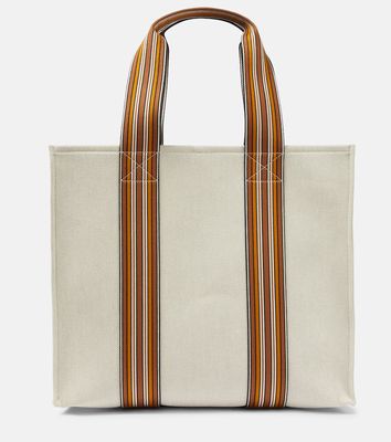 Loro Piana The Suitcase Stripe Medium canvas tote bag