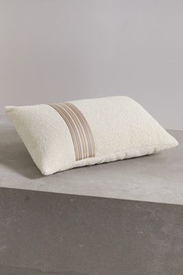 Loro Piana - The Suitcase Striped Webbing-trimmed Cotton-terry Beach Pillow - Ivory