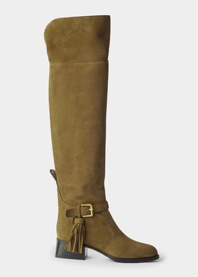 Lory Suede Tassel Over-The-Knee Riding Boots