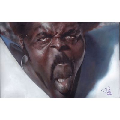 Los Angeles Rams Deacon Jones "Attitude" Fine Art Canvas Print 24" x 36" by Artist Jota Leal