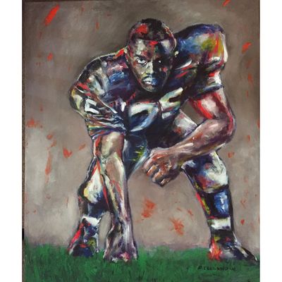 Los Angeles Rams "The Calm Before the Sack" Fine Art Canvas Print 30" x 36" by Artist Daniel Leeland Woodward