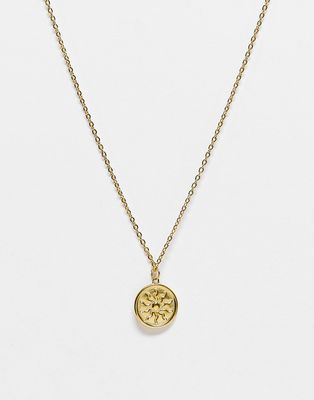 Lost Souls stainless steel coin pendant necklace in gold