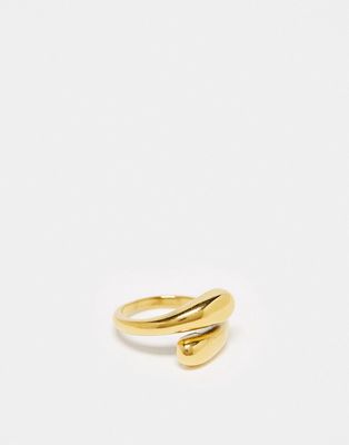 Lost Souls stainless steel double molten ring in gold