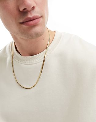 Lost Souls stainless steel herringbone chain necklace in gold