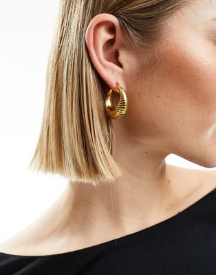 Lost Souls stainless steel twisted dome hoops in gold