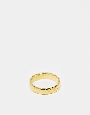 Lost Souls stainless steel twisted ring in gold