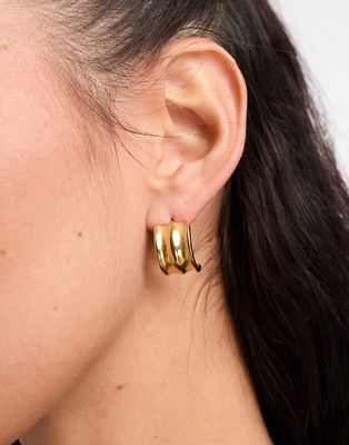 Lost Souls stainless vintage steel chunky stud earrings in gold