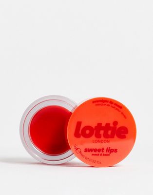 Lottie London Sweet Lips Cherry Kiss Lip Mask and Balm-Red