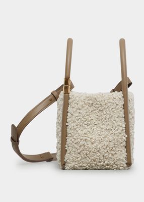 Lotus 12 Vegan Shearling Top-Handle Bag